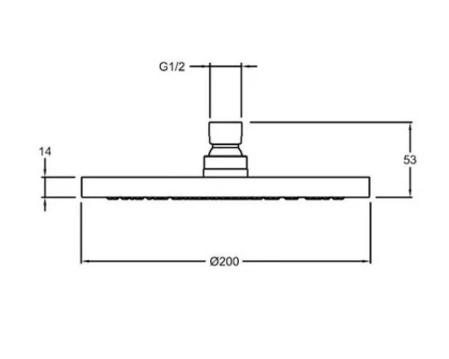 Верхний душ Jacob Delafon July E21760-CP, 20х20 см, 1 режим струи, без держателя, круглый
