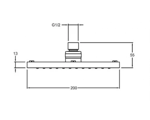 Верхний душ Jacob Delafon July E21761-CP, 20х20 см, 1 режим струи, без держателя, квадратный