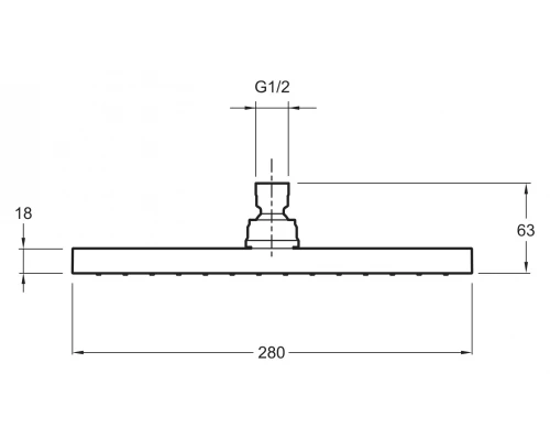 Верхний душ Jacob Delafon EO E3875-CP, 1/2", 280*280 мм, 1 режим струи, без держателя, квадратный, хром