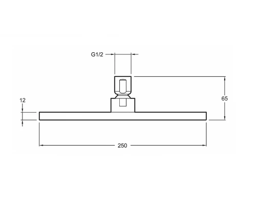Верхний душ Jacob Delafon Katalyst E13696-CP, 25*25 см, 1 режим струи, без держателя