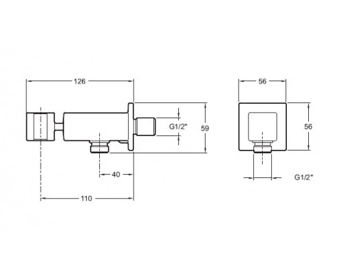 Шланговое подсоединение Jacob Delafon EO E14791-CP с держателем для ручного душа