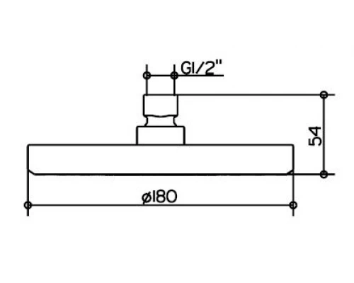Верхний душ Keuco Keuco 51686 010100 круглый, диаметр 18 см, 1 режим струи, без держателя