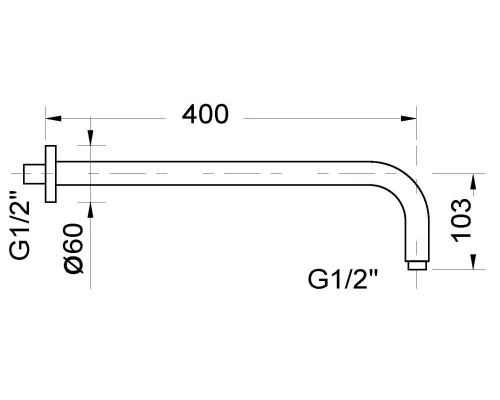 Кронштейн душевой Migliore Fortis Black, 40 см, черный матовый, 30468