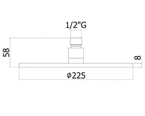 Верхний душ Paffoni Master ZSOF074NO, 22.5х22.5 см, 1 режим струи, без держателя, цвет черный матовый