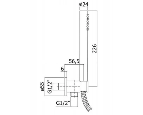 Душевой гарнитур +водорозетка с подключением воды Paffoni Master ZDUP094CR, цвет хром