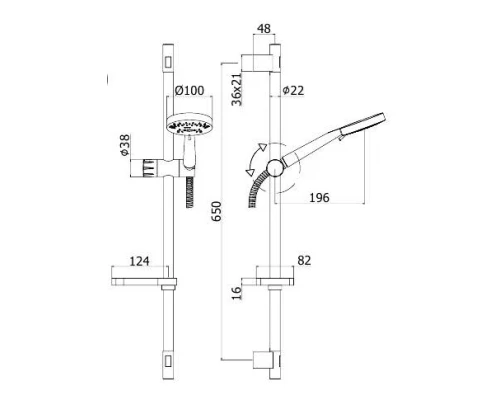 Душевая стойка Paffoni Luna ZSAL206CR, хром