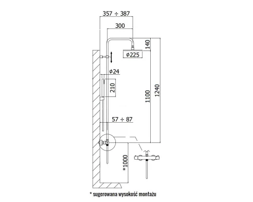 Душевая колонна Paffoni Birillo Fix ZCOL684LIQBO с термостатическим смесителем для душа, белый матовый