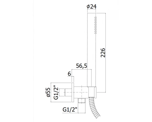 Душевой гарнитур Paffoni Master ZDUP094BO со шланговым подключением и держателем лейки, белый матовый