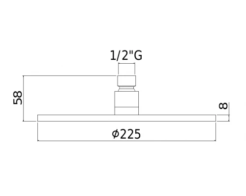 Верхний душ Paffoni Master ZSOF074ST, 22.5х22.5 см, 1 режим струи, без держателя, цвет сталь