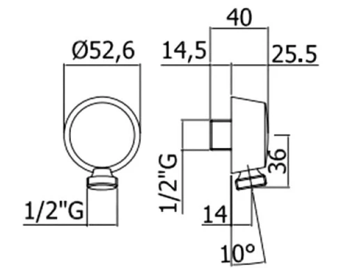 Шланговое подсоединение Paffoni Lusso ZACC130CR, хром