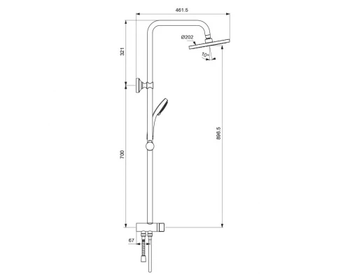 Душевой гарнитур с верхним душем Vidima Balance BA274AA