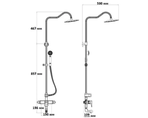 Душевая система ZorG Antic, античная бронза, A 10150 BR