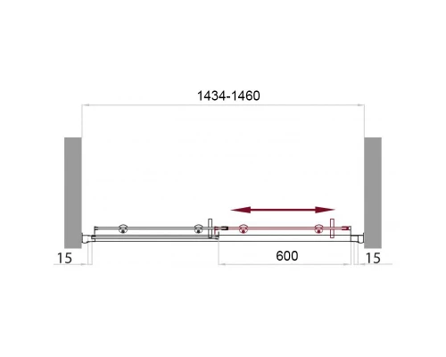Душевая дверь в нишу BelBagno Uno UNO-BF-1-145-P-Cr 145х185 см, рифленое стекло