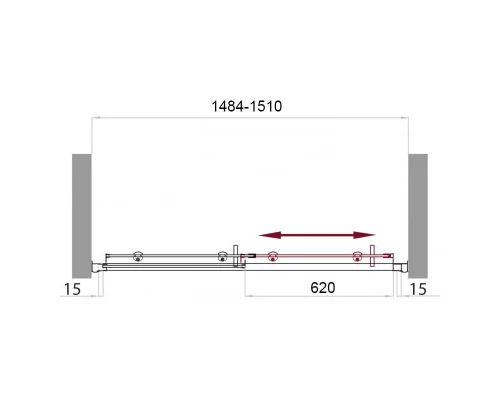 Душевая дверь в нишу BelBagno Uno UNO-BF-1-150-C-Cr 150х185 см