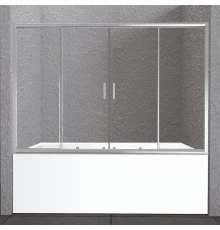 Шторка для ванны BelBagno Unique UNIQUE-VF-2-150/180-140, стекло прозрачное/матовое, цвет профиля хром