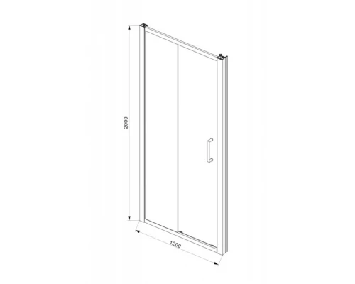 Душевая дверь Bravat Blackline BD120.4101B 120 x 200 см, черный