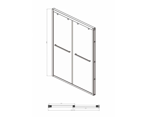 Душевая дверь в нишу Bravat Stream BD120.4203S, 120 x 200 см, раздвижная, стекло прозрачное, хром