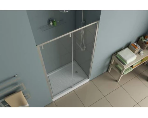 Душевая дверь в нишу Bravat Slim Line BD120.4105A, 120 x 195 см, раздвижная, стекло прозрачное, хром