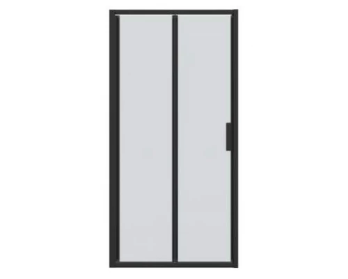 Душевая дверь в нишу Bravat Black Line, 90 x 200 см, складная, стекло прозрачное, профиль черный, BD100.4121B