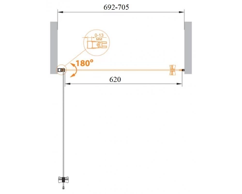 Душевая дверь Cezares ECO-B-1-70-Cr, 70 см