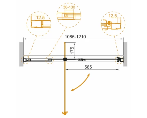 Душевая дверь Cezares Variante-B-1-110/120-C-Cr