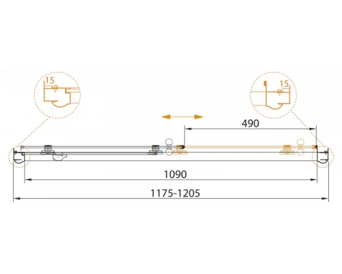 Душевая дверь Cezares GIUBILEO-BF-1-120-CP-G