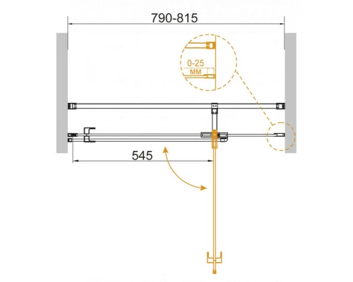 Душевая дверь в нишу Cezares VALVOLA-B-1-80-C-Cr, 80 см, стекло прозрачное, цвет профиля хром
