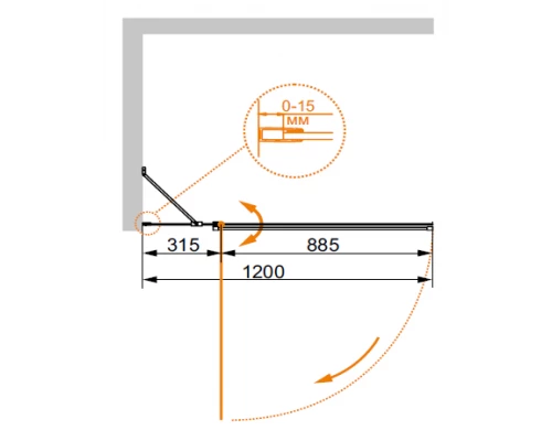 Душевая шторка на ванну Cezares Eco-O-V-11-120/140-C-Cr 120x140 см стекло прозрачное