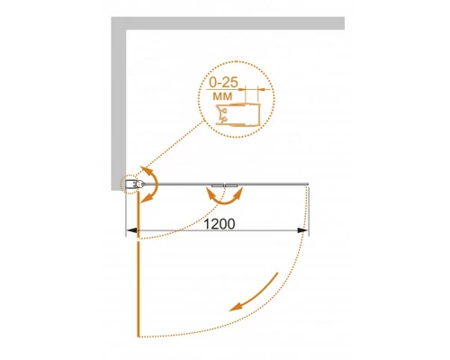 Душевая шторка на ванну Cezares Eco-O-V-21-120/140-C-Cr 120x140 см стекло прозрачное