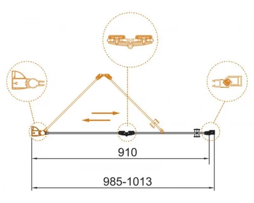 Душевая дверь Cezares Eco-O-BS-12-100-C-Cr 100x195 см конструкция складная