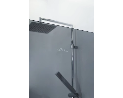 Душевая стенка Cezares Liberta со свободным входом, 110 см, стекло графит, профиль хром, Liberta-L-1-110-GR-Cr