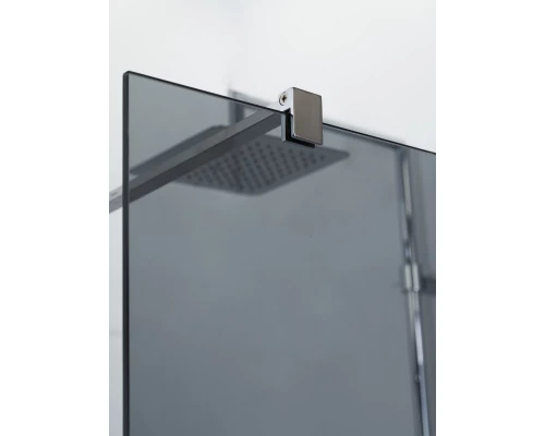 Душевая стенка Cezares Liberta со свободным входом, 110 см, стекло графит, профиль хром, Liberta-L-1-110-GR-Cr