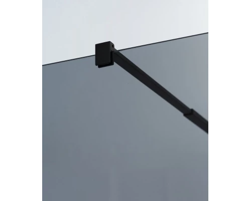 Душевая стенка Cezares Liberta со свободным входом, 110 см, стекло графит, профиль черный, Liberta-L-1-110-GR-Nero