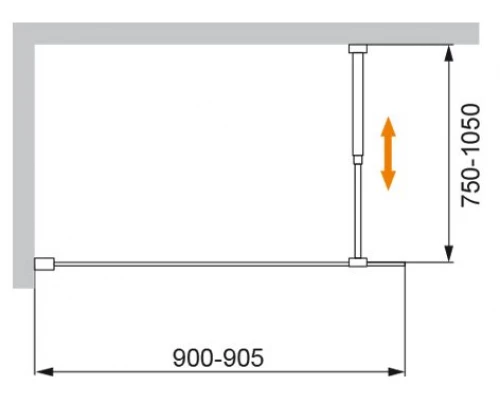 Шторка на ванну Cezares Liberta-V-1-90/155-C-Cr 90 x 195 см, стекло прозрачное, профиль хром