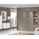 Душевая стенка Cezares Liberta со свободным входом, 110 см, стекло графит, профиль хром, Liberta-L-2-110-GR-Cr