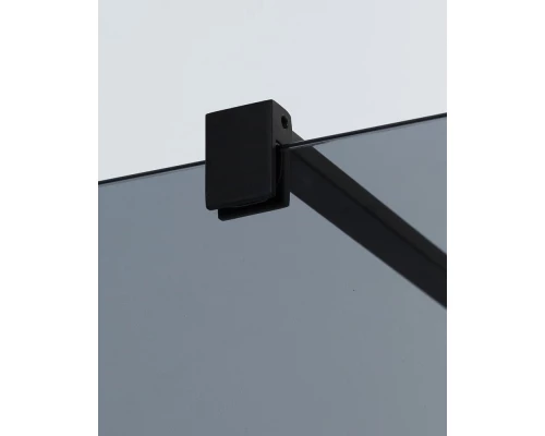 Душевая стенка Cezares Liberta со свободным входом, 110 см, стекло графит, профиль черный, Liberta-L-2-110-GR-Nero