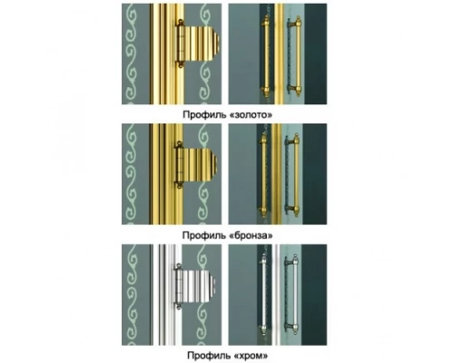 Душевая дверь в проем Cezares RETRO-BF-1-110-PP-Cr, профиль хром, стекло матовое с прозрачным узором