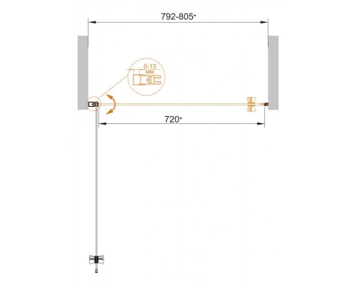 Душевая дверь Cezares ECO-B-1-80-Cr, 80 см
