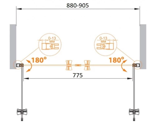 Душевая дверь Cezares ECO-B-2-90-Cr, 90 см