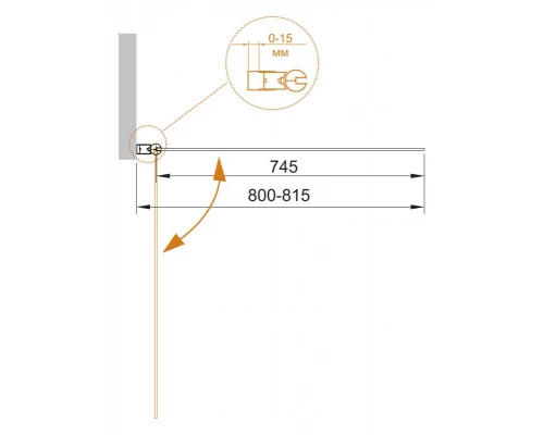 Шторка для ванны Cezares ECO-V-1-80/140-Cr, 80 х 140 см