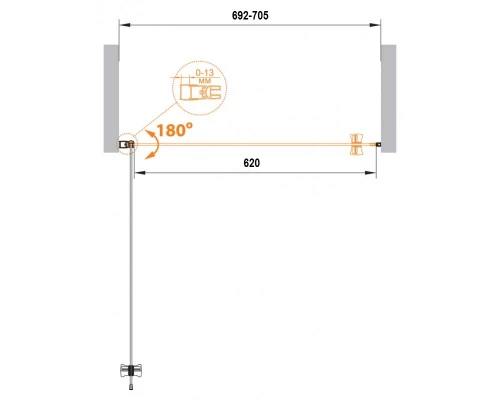 Душевая дверь Cezares ECO-O-B-1-70-P-Cr 70x190 см стекло рифленое