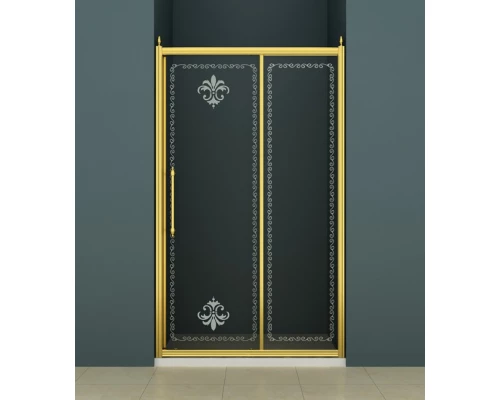 Душевая дверь в проем Cezares RETRO-BF-1-110-PP-Cr, профиль хром, стекло матовое с прозрачным узором