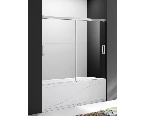 Шторка на ванну Cezares Tandem-soft TANDEM-SOFT-VF-2-180/145-C/P-Cr-IV, 180 х 145 см, стекло прозрачное/матовое, цвет профиля хром