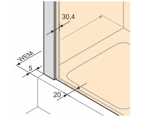 Душевая дверь Huppe X1 140404.069.321 с неподвижным сегментом