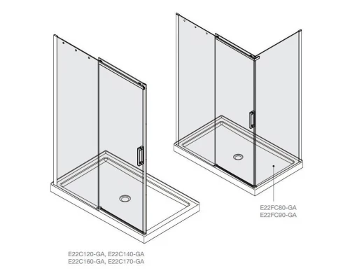 Душевая дверь Jacob Delafon Contra E22C120-GA 120*195 см