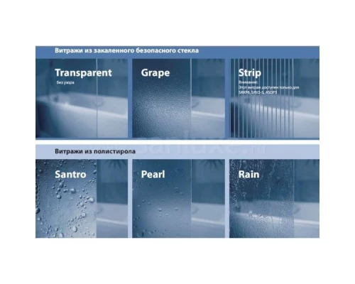 Шторка на ванну Ravak VS3 100, профиль сатин, витраж транспарент, 795P0U00Z1