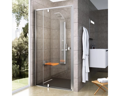 Душевая дверь Ravak Pivot PDOP2-100, профиль сатин, витраж транспарент, 03GA0U00Z1