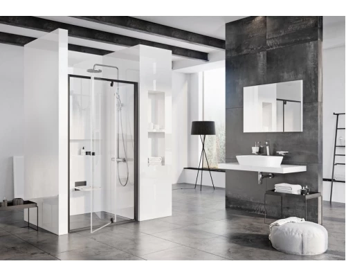 Душевая дверь Ravak Pivot PDOP2-100, профиль черный, витраж транспарент, 03GA0300Z1