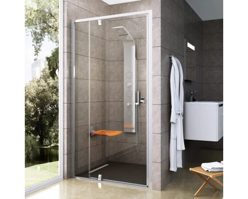 Душевая дверь Ravak Pivot PDOP2-100, профиль блестящий, витраж транспарент, 03GA0C00Z1