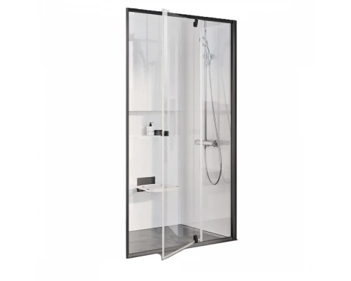 Душевая дверь Ravak Pivot PDOP2-120, профиль черный, витраж транспарент, 03GG0300Z1